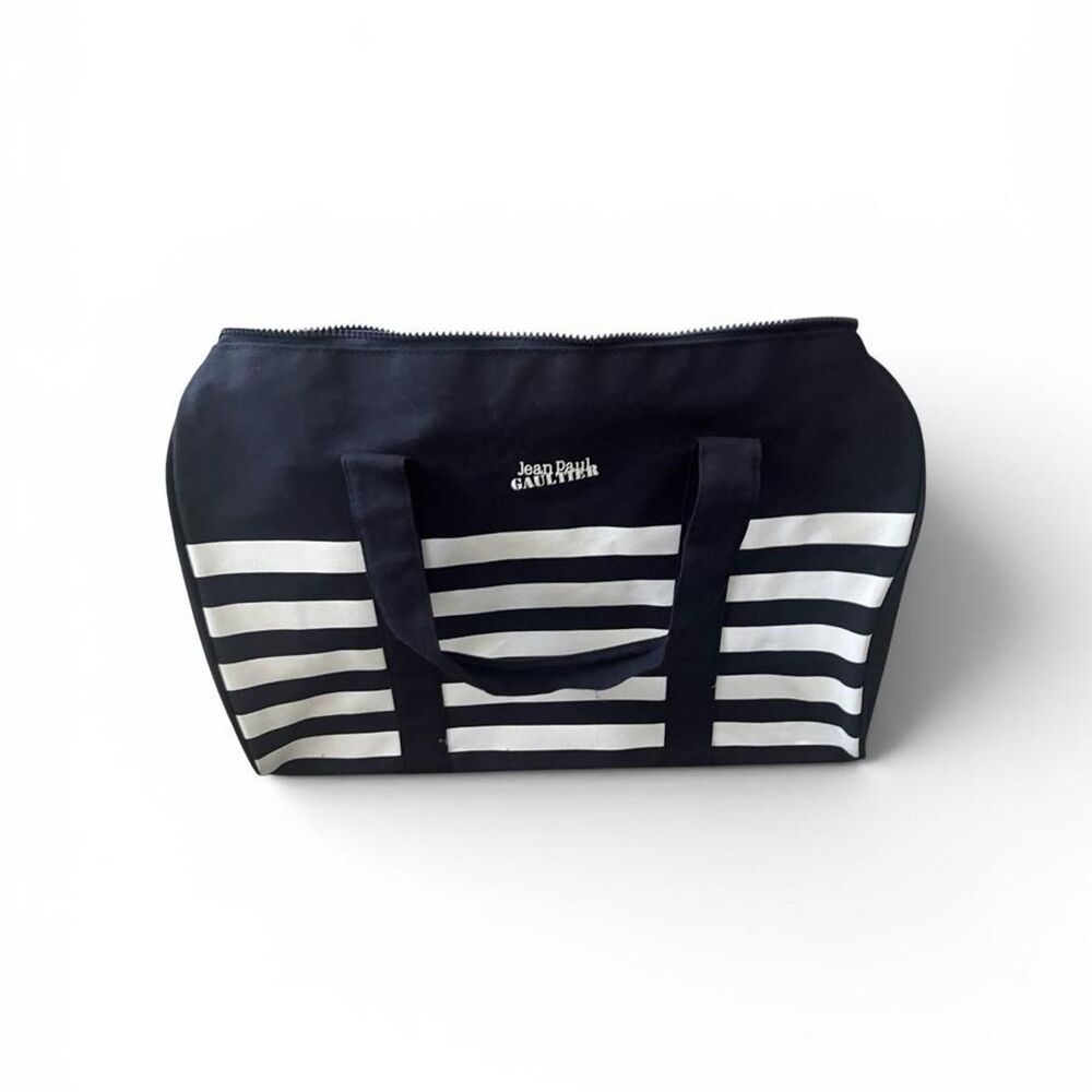 VINTAGE Jean Paul Gaultier Striped Canvas Duffle Bag Y2K